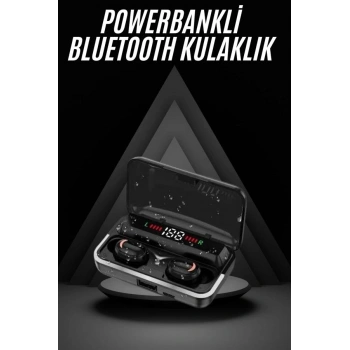 Nevamel Bluetooth Kulaklık Dijital Şarj Göstergeli Powerbankli Bass Özellikli Kablosuz Kulakiçi 5.1 Mikrofonlu