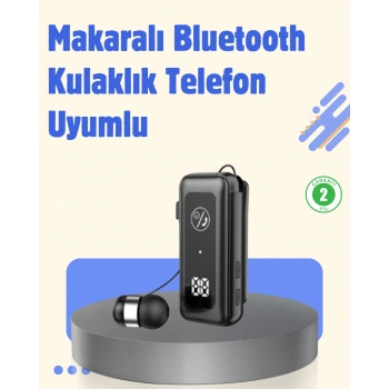 Nevamel Bluetooth 5.2 Kablolu Makaralı Kulaklık | Dijital Ekran ve Titreşimli Bildirim