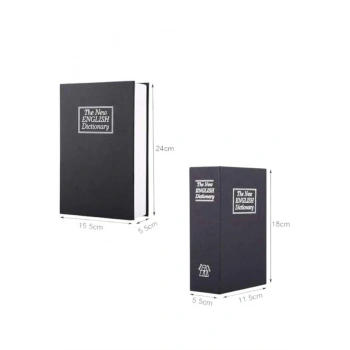 Nevamel Büyük Boy Anahtarlı Kitap Görünümlü Gizli Kasa Çelik Kasa Altın Kasası