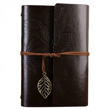 Nevamel  Büyük Yaprak Desenli Deri Defter