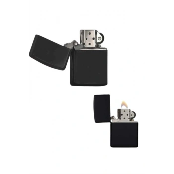 Nevamel Çakmak Parlak Siyah Zippo Benzinli Çakmak Cep Boy Doldurulabilir