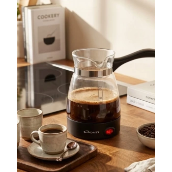 Nevamel® Cam Kahve Makinesi 650W 0.5 Litre 5 Fincan Kapasiteli Elektrikli Türk Kahvesi Makinesi