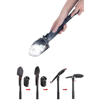 Nevamel® Çelik Katlanır Fonksiyonel Kamp Kazma Kürek Ve Kesme Aleti Seti Küçük Kazma Kürek Seti