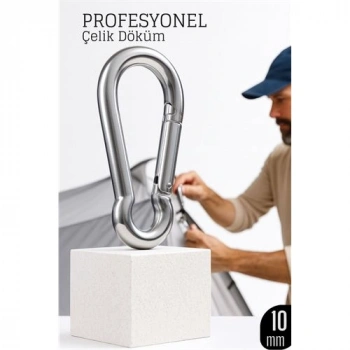 Nevamel® Çelik Yan Açılır Karabina -10 mm Kamp Tırmanış ve Günlük Kullanım İçin Güvenli Kilit