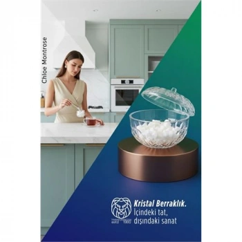 Nevamel® Chloe Montrose Serisi Kristal Berraklığında Şık Kapaklı Şekerlik 12x9 cm