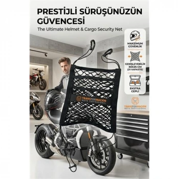 Nevamel® Çift Cepli Ultra Esnek Profesyonel Kask ve Kargo Sabitleme Filesi 723015