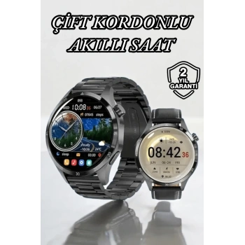 Nevamel Çift Kordonlu Yüksek Çözünürlüklü Akıllı Saat Uyku İzleyici & Spor Modları