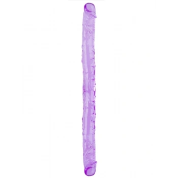 Nevamel® Çift Taraflı Esnek Dildo 34 Cm – Gerçekçi Dokulu Mor Renk