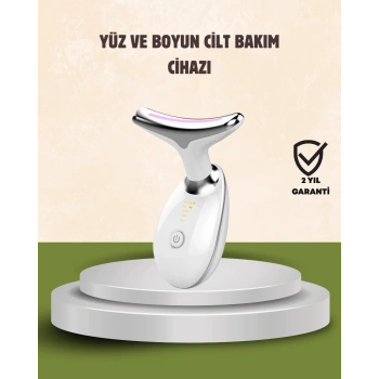 Nevamel® Cilt Yenileyici Şarjlı Güzellik Aleti – Pozitif/Negatif İyon Titreşimli Masaj ve Kırmızı-Mavi-Yeşil Işıkla