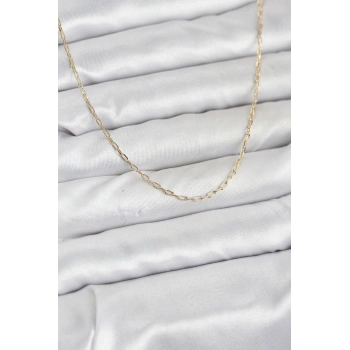 Nevamel® CM 14K Gold Renk Ataç Zincir Model 60 cm Kadın Kolye 5886
