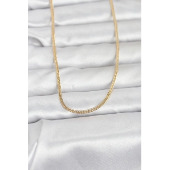 Nevamel® CM 14K Gold Renk Dolgun Zincir Model 60 cm Kadın Kolye 5886