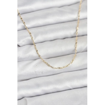 Nevamel® CM 14K Gold Renk Gemici Zincir Model 60 cm Kadın Kolye 5886