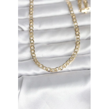 Nevamel® CM 14K Gold Renk Kalın Zincir Model 60 cm Kadın Kolye 5886