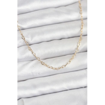 Nevamel® CM 14K Gold Renk Kalp Zincirli Kadın Kolye 5886