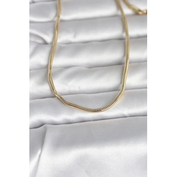 Nevamel® CM 14K Gold Renk Yılan Zincir Model 60 cm Kadın Kolye 5886