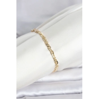 Nevamel® CM 14K Gold Renk Zincir Model Kadın Bileklik 5886