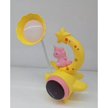 Nevamel Çocuk Odası Ay ve Unicorn Desenli Gece Lambası