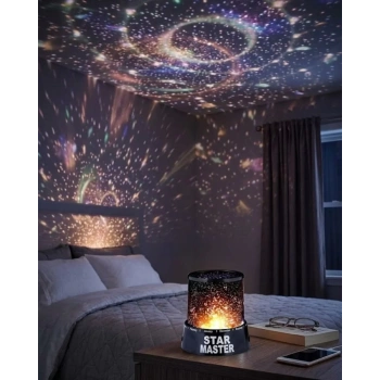 Nevamel® Çocuk Odası Yıldız Projektörü Renk Değiştiren Gece Lambası