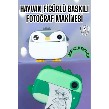 Nevamel® Çocuklar için Fotoğraf Makinesi Anlık Baskı Makinesi HD Görüntü Kalitesi