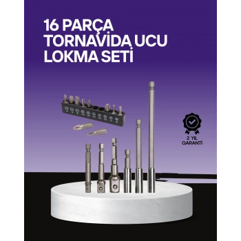 Nevamel® Çok Amaçlı 16lı Bits Uç Seti Dayanıklı Tornavida Adaptör