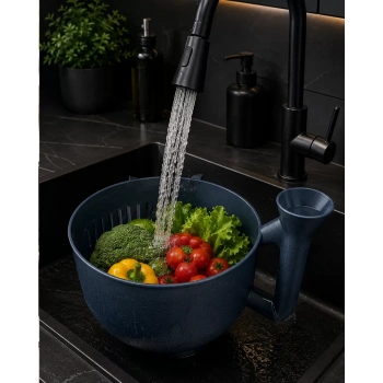 Nevamel® Çok Amaçlı Sebze ve Meyve Temizleme Kabı Pratik Süzgeçli Yapı