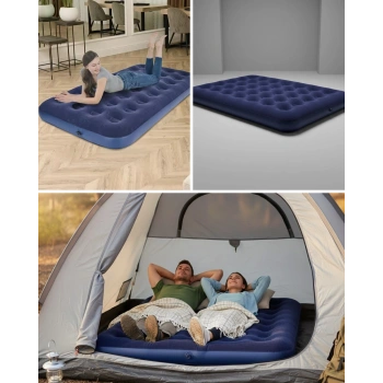 Nevamel® Çok Amaçlı Şişme Hava Yatağı Çift Kişilik Hızlı Şişirme Vanalı