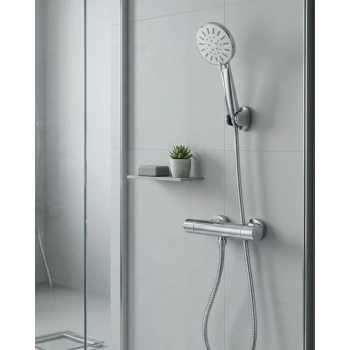 Nevamel® Çok Fonksiyonlu 4 Modlu El Duşu Başlığı Krem Duş Seti Spiral Hortumlu