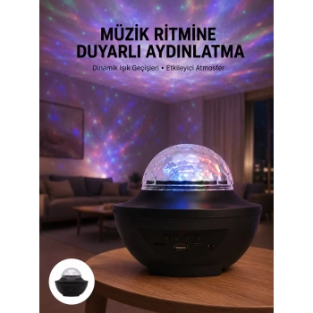 Nevamel® Çok Renkli Projektör Lamba Disko Topu Gece Lambası Kablosuz