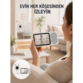 Nevamel® Çoklu Kamera Destekli Bebek İzleme Sistemi RGB Gece Lambalı Yeni Nesil