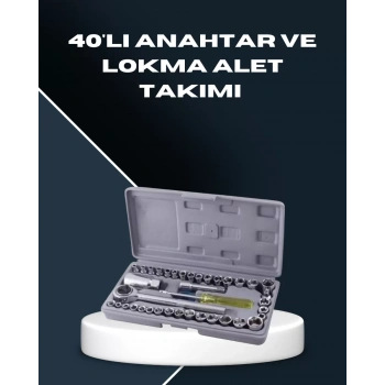 Nevamel® Dayanıklı Karbon Çelik 40 Parça Lokma ve Cırcır Anahtar Seti