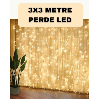 Nevamel® Dekoratif 3x3 LED Perde Işık Şelale Tasarım Enerji Tasarruflu