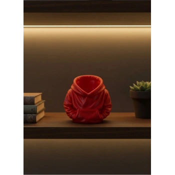 Nevamel® Dekoratif Kırmızı Hoodie Kalemlik 10x10 cm