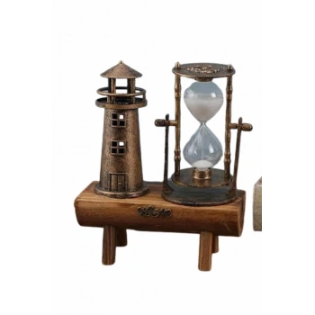 Nevamel Dekoratif Kum Saati Deniz Feneri Retro Masa Hediyeli Eşya