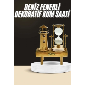 Nevamel Dekoratif Kum Saati Deniz Feneri Retro Masa Hediyeli Eşya