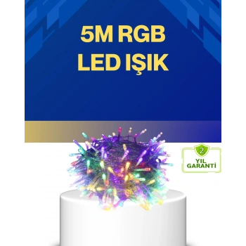 Nevamel® Dekoratif Peri Led 5 m 50 Ampullü Şeffaf Kablo Aydınlatma