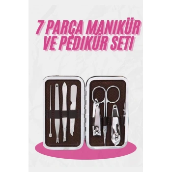 Nevamel® Deri Çanta Hediyeli 7 Parça Manikür-Pedikür Tırnak Bakım Seti