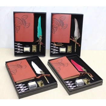 Nevamel Deri Defterli Divit Hokka Seti Model 1