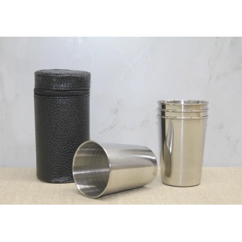 Nevamel Deri Kılıflı 4lü Shot Bardak