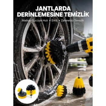 Nevamel® Derinlemesine Temizlik İçin Dayanıklı Kıllı Matkap Fırçası Başlığı