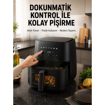 Nevamel® Dijital Dokunmatik Air Fryer Yağsız Sıcak Hava Fritözü