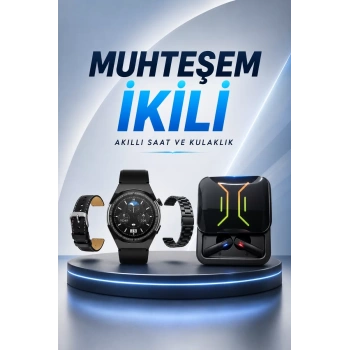 Nevamel® Dijital Göstergeli Bluetooth Kulaklık ve Bildirim Görebilen Akıllı Saat Alarm ve Titreşim