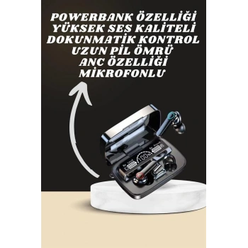 Nevamel® Dijital Göstergeli Powerbank Kulaklık ve 7 Kordonlu Yeni Nesil Akıllı Saat Amoled Ekran
