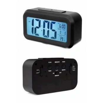 Nevamel Dijital Masa Saati Takvim Çalar Saat Alarmlı Işıklı Led Ekran Pilli