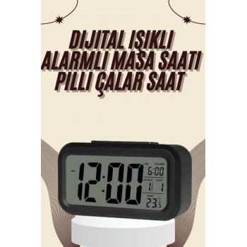 Nevamel Dijital Masa Saati Termometreli Takvim Çalar Saat Led Ekran Pilli