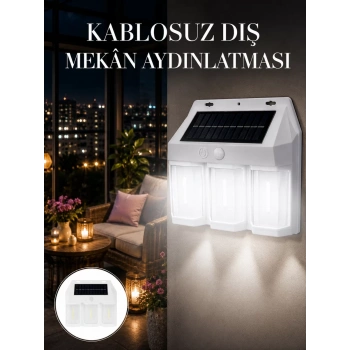Nevamel® Dış Mekan Solar Duvar Lambası – 120° Hareket Algılama 3 Işık Modu Yeni Nesil