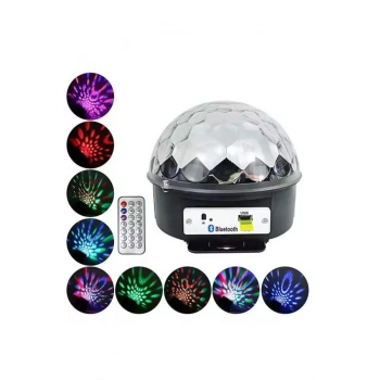 Nevamel Disko Topu Renkli Işıklı Lazer Parti Bluetooth Bağlantılı Led Küre