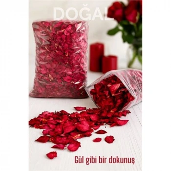 Nevamel® Doğal Kurutulmuş Gül Yaprakları – Dekoratif Aromatik ve Romantik Kullanım İçin 350g Paket