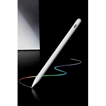 Nevamel Dokunmatik Kalem Beyaz Şarjlı Yedek Uçlu Android ve İOS Uyumlu