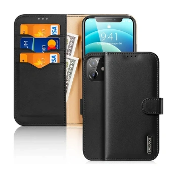 Nevamel Dux Ducis iPhone 12 - 12 Pro Kılıf Mıknatıslı Cüzdanlı Deri Kılıf Hivo Series-(5775)