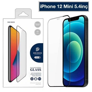 Nevamel Dux Ducis iPhone 12 Mini 5.4 Tempered Cam Ekran Koruyucu 10D Full Kaplama-(5775)